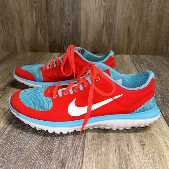 Nike Womens US Size 9.5 FS Lite Run 616684-600 Red Blue Running Sneaker Shoes - Picture 5 of 12